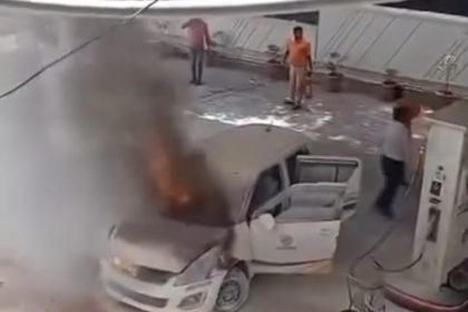 ಬೆಳಗಾವಿಯ ಪೆಟ್ರೋಲ್ ಬಂಕ್ ನಲ್ಲೇ ಕಾರಿಗೆ ಹೊತ್ತಿಕೊಂಡಿತು ಬೆಂಕಿ!