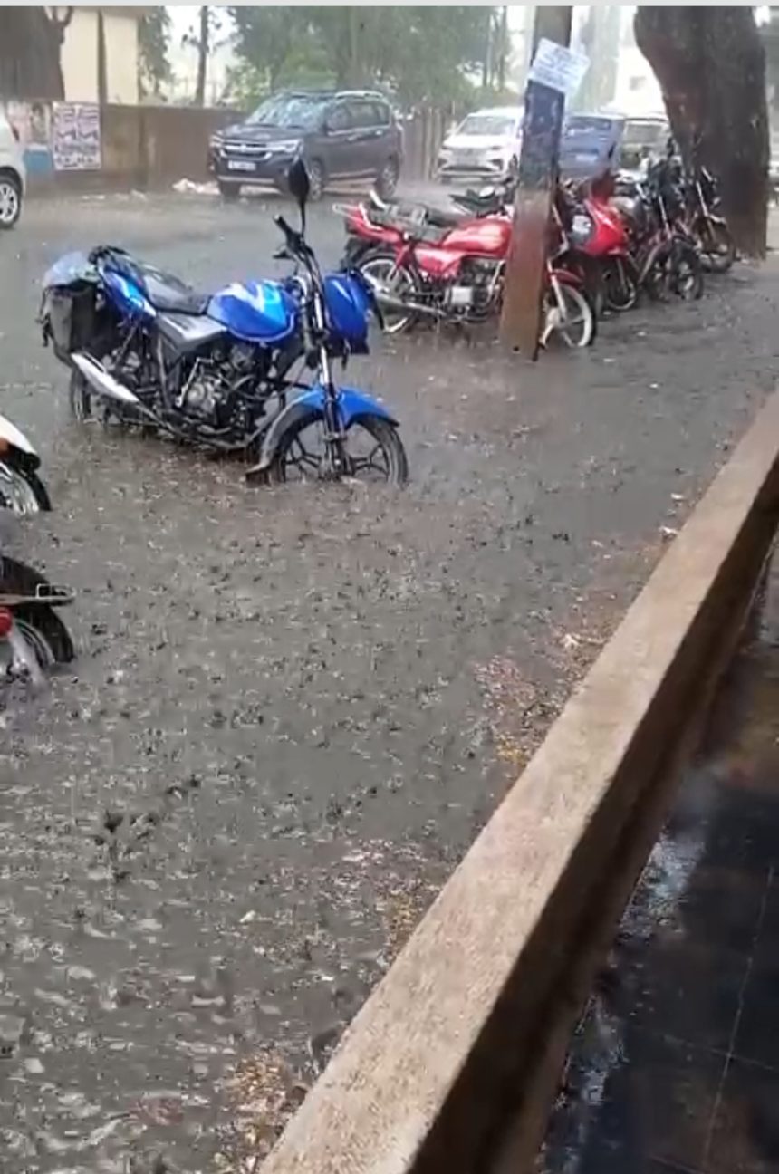 ಹಾವೇರಿಯಲ್ಲಿ ಭಾರಿ ಮಳೆ; ವಿಡಿಯೋ