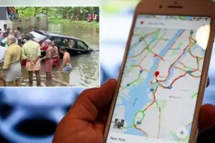 ಗೂಗಲ್ ಮ್ಯಾಪ್ ನಂಬಿ ಹೊಳೆಗೆ ಬಿದ್ದ ಕಾರು!