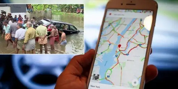 ಗೂಗಲ್ ಮ್ಯಾಪ್ ನಂಬಿ ಹೊಳೆಗೆ ಬಿದ್ದ ಕಾರು!